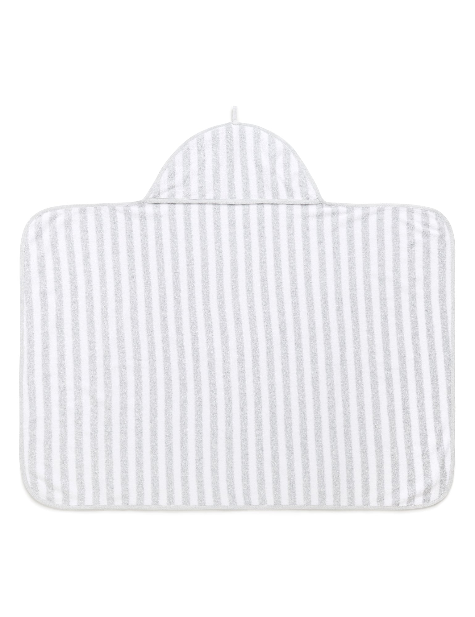 Large Hooded Towel - Pale Grey Melange Stripe