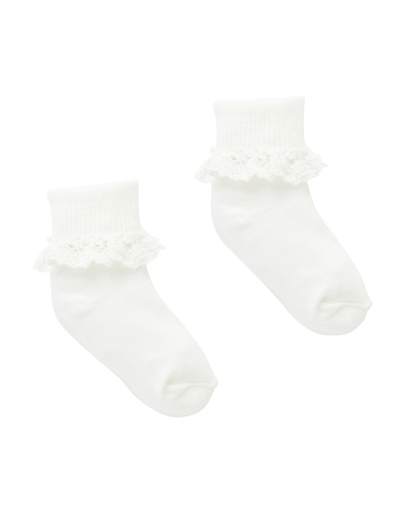 Lace Sock - White