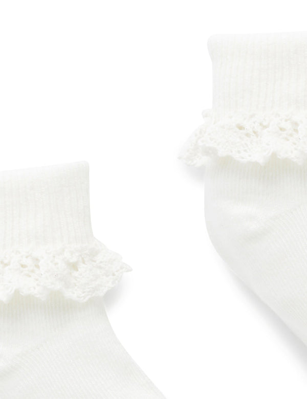 Lace Sock - White
