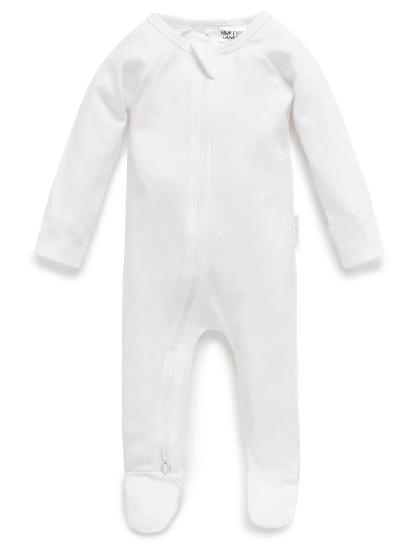 Zip Growsuit - White