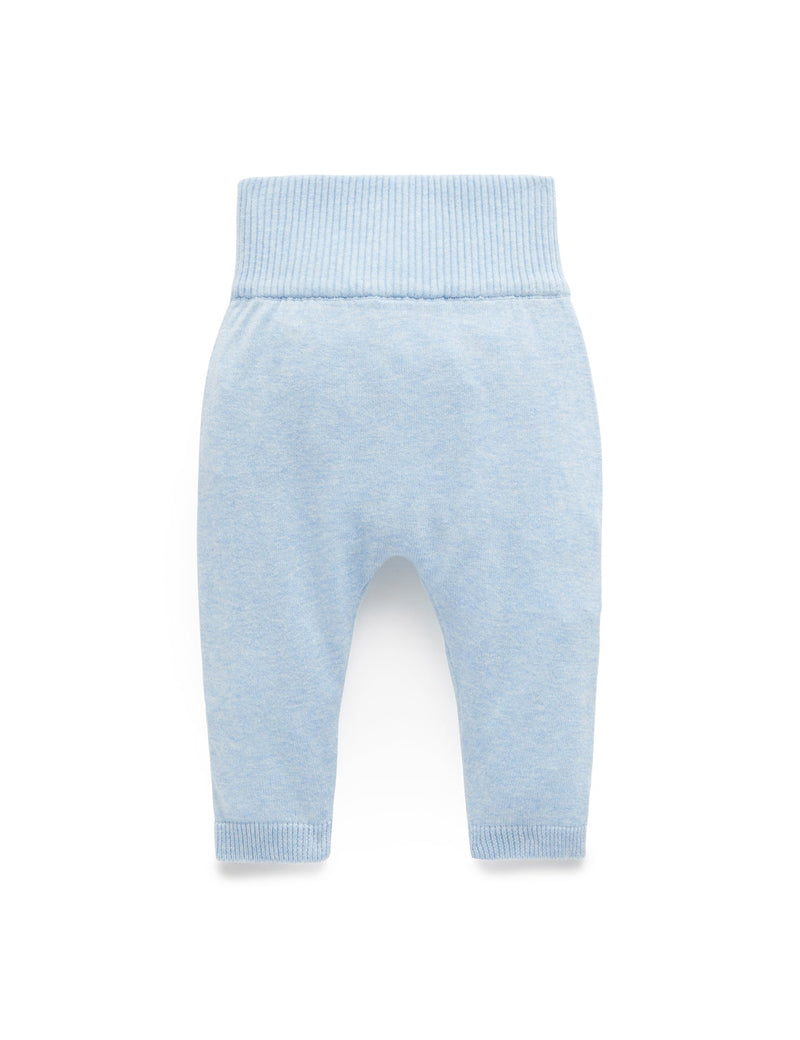 Essentials Newborn Legging - Pale Blue Melange