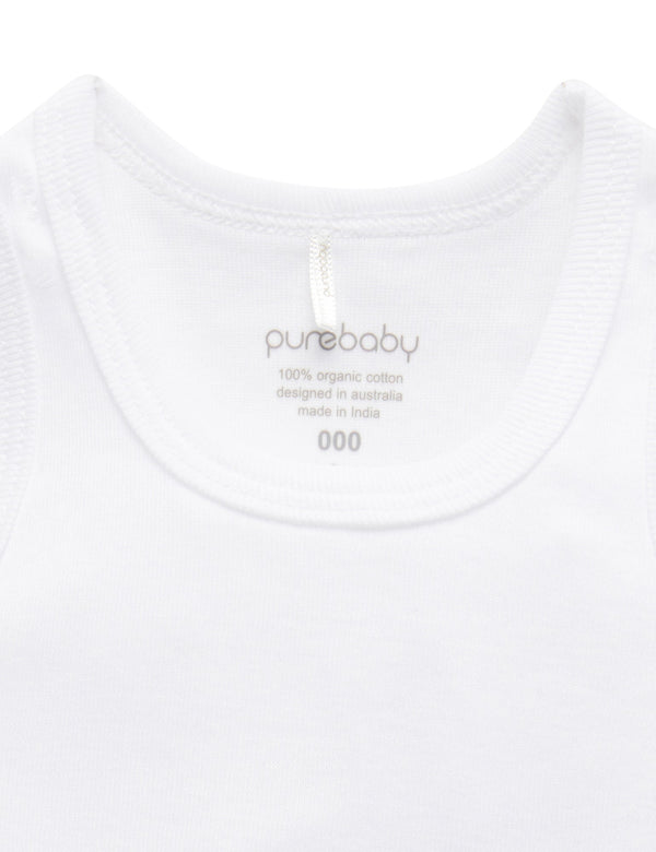 Essential Rib Singlet - White