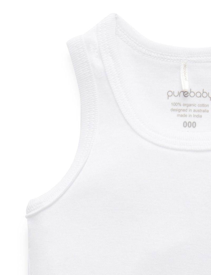 Essential Rib Singlet - White
