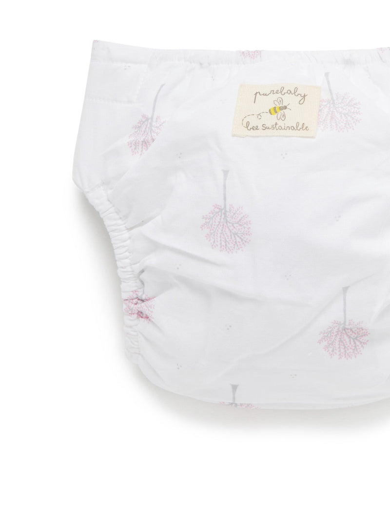 Reusable Nappy Pant - Pale Pink Tree