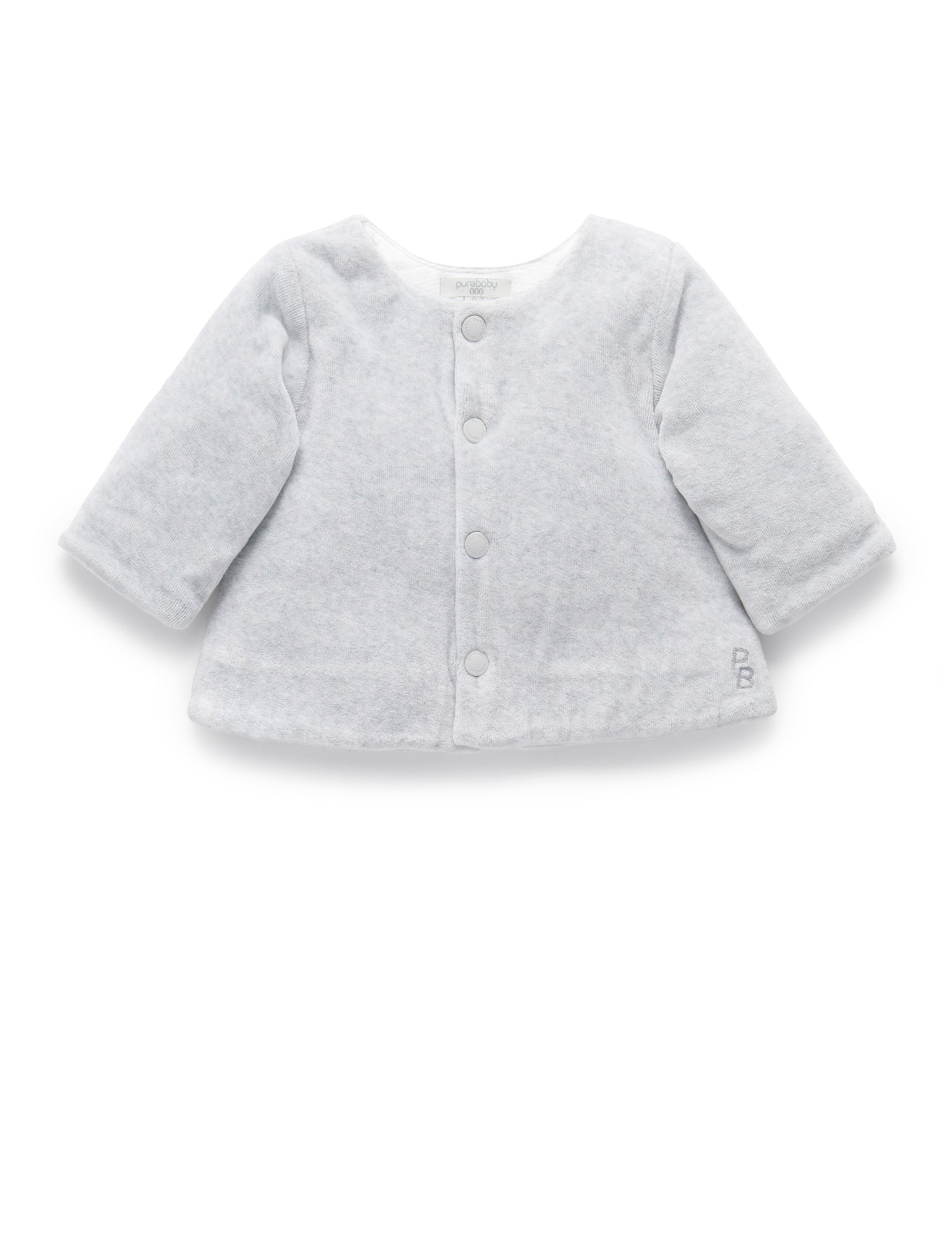 Velour Jacket - Pale Grey Melange