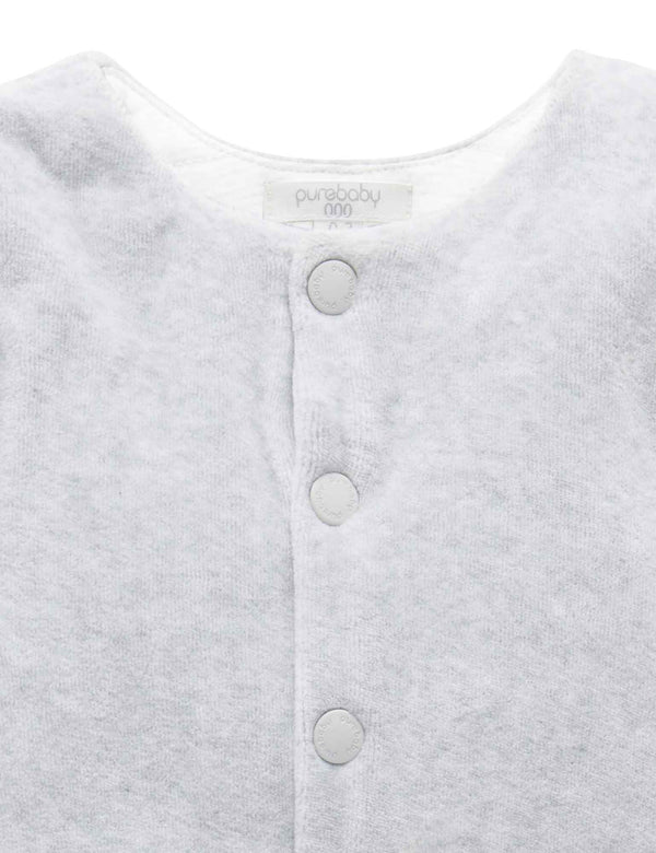 Velour Jacket - Pale Grey Melange