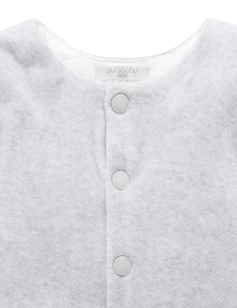 Velour Jacket - Pale Grey Melange