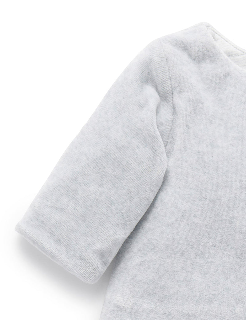 Velour Jacket - Pale Grey Melange