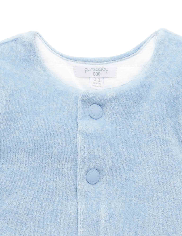 Velour Jacket - Soft Blue Melange