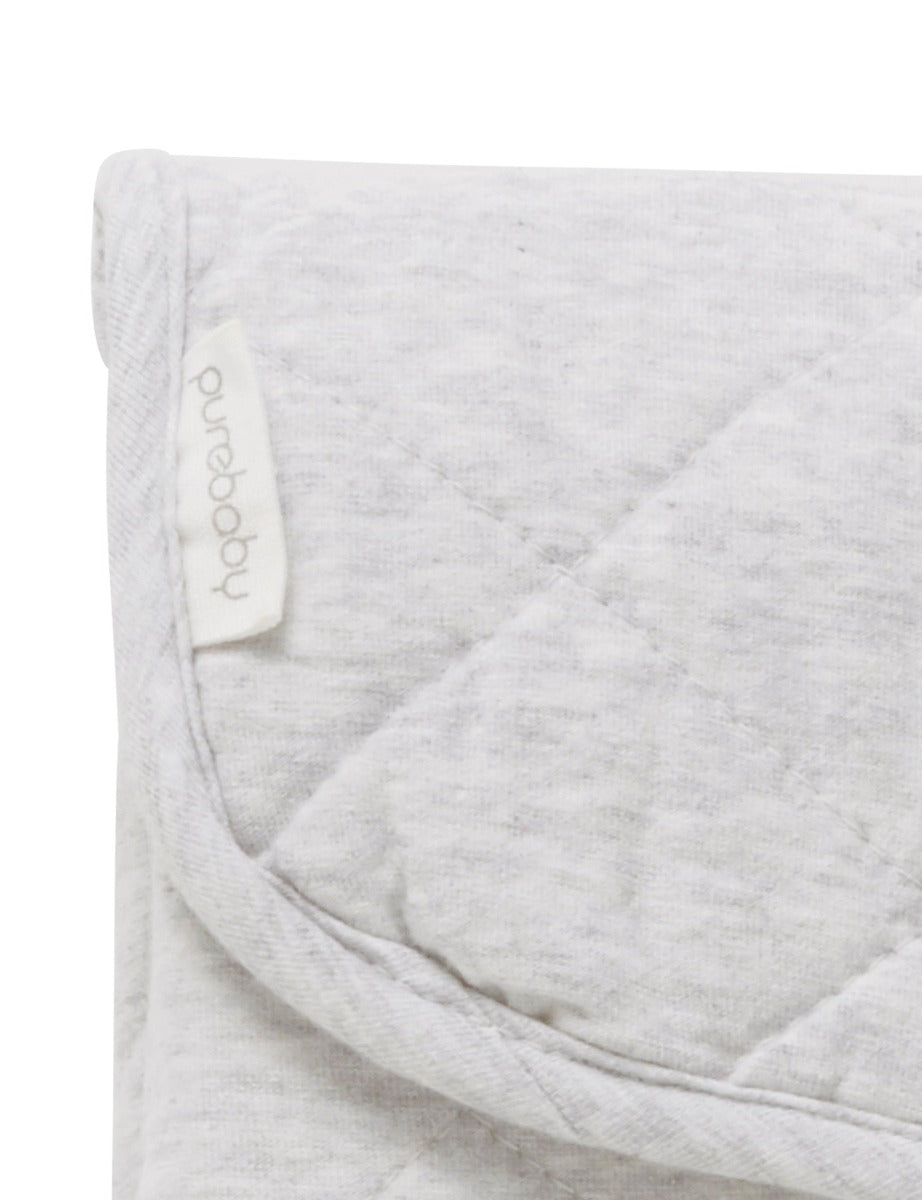 Quilted Change Mat - Pale Grey Melange