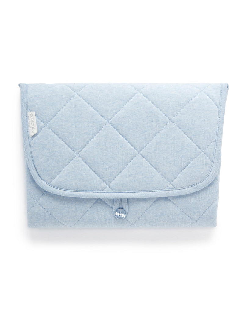 Quilted Change Mat - Soft Blue Melange