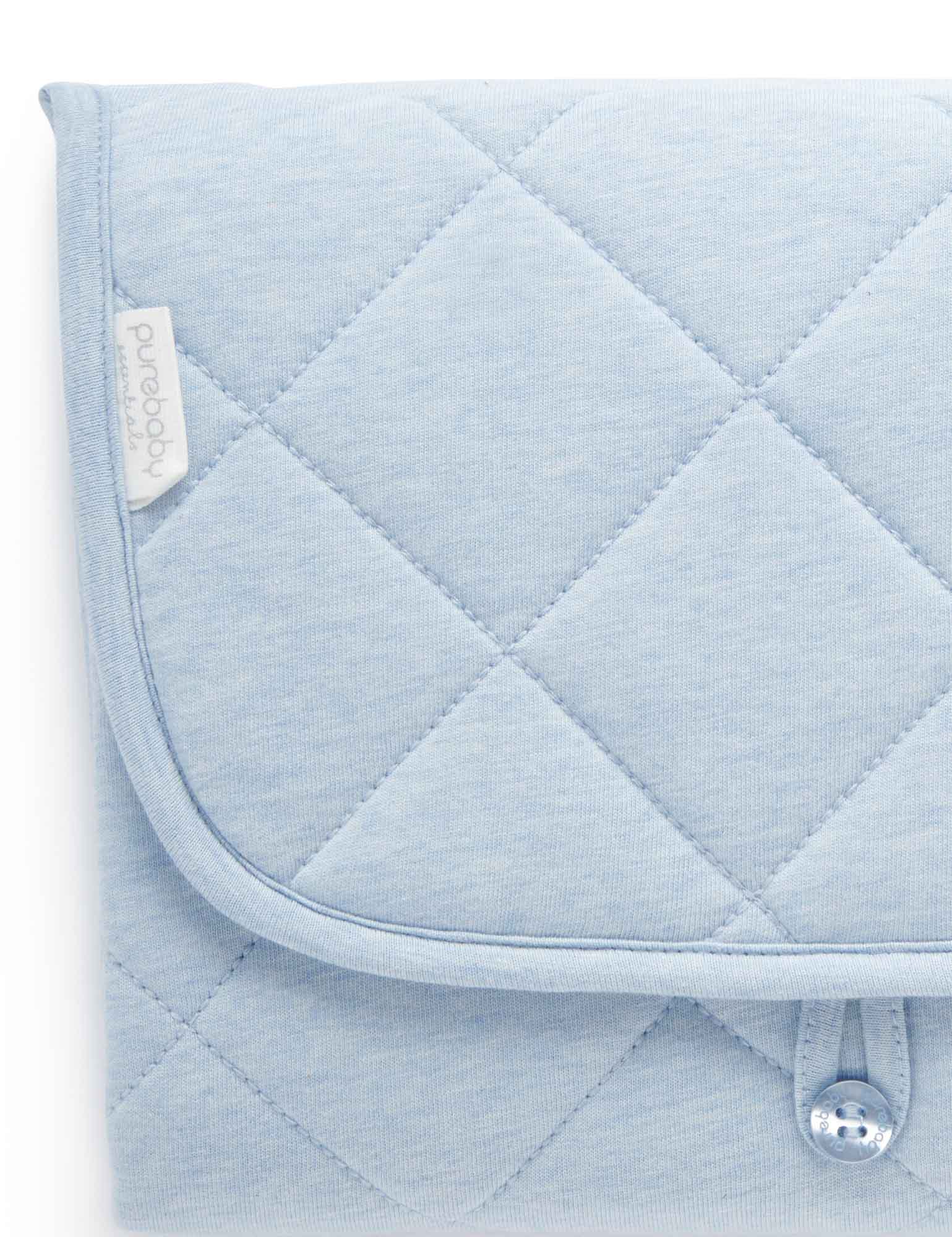 Quilted Change Mat - Soft Blue Melange