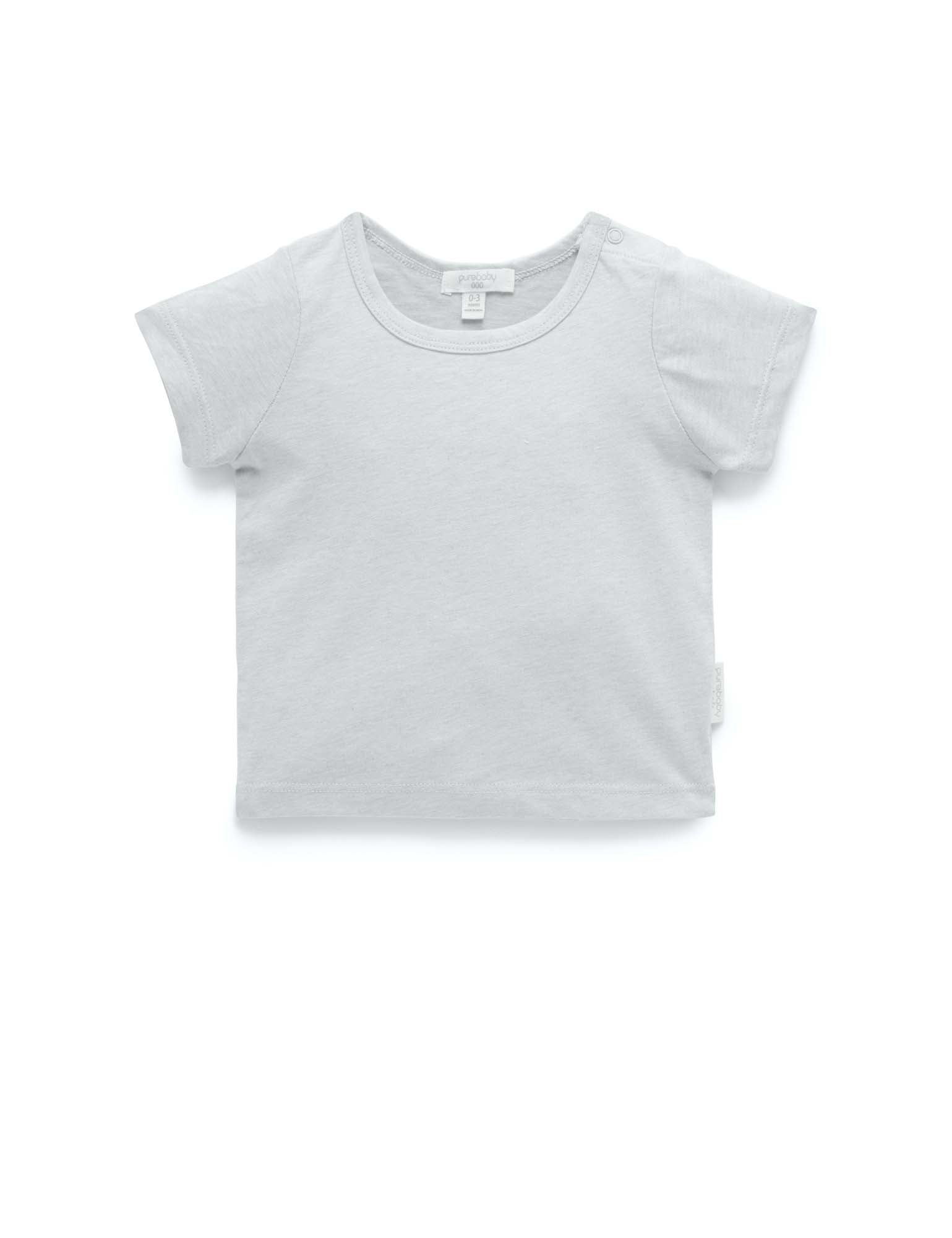 Essential Newborn Tee - Pale Grey Melange