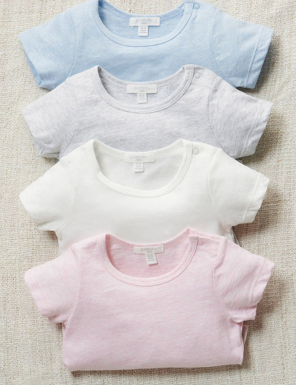 Essential Newborn Tee - Pale Grey Melange