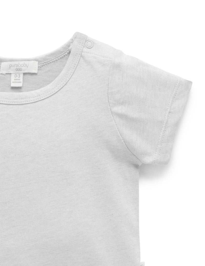 Essential Newborn Tee - Pale Grey Melange