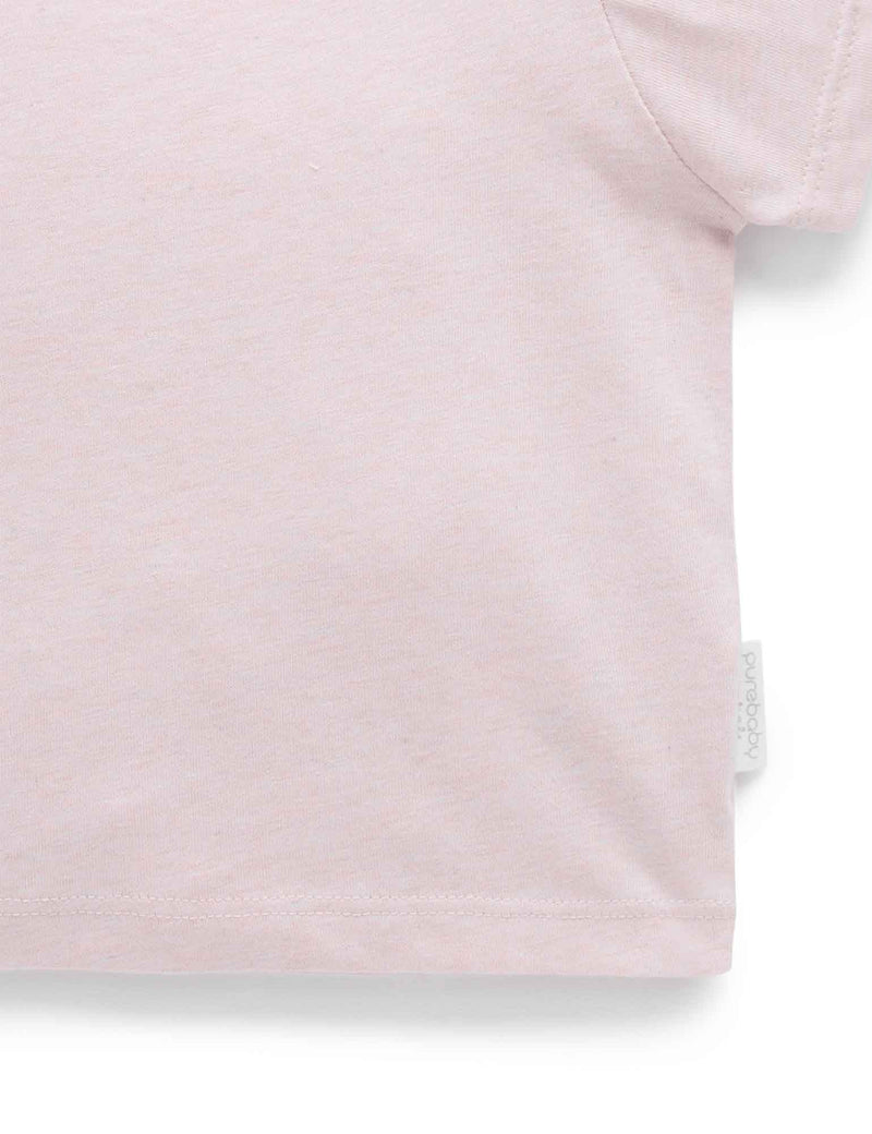Essential Newborn Tee - Soft Pink Melange