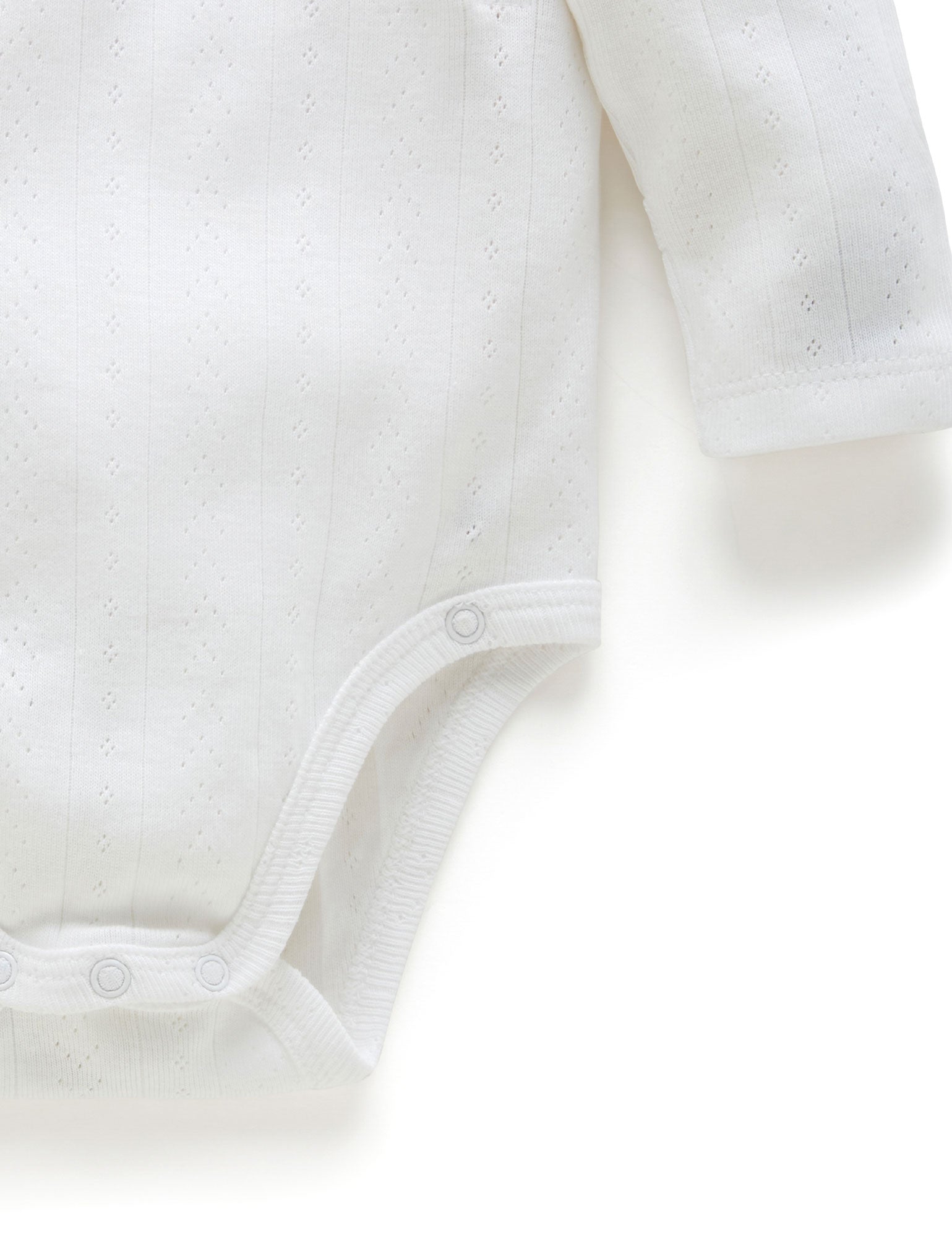 Ess Pointelle LS Wrap Bodysuit - White