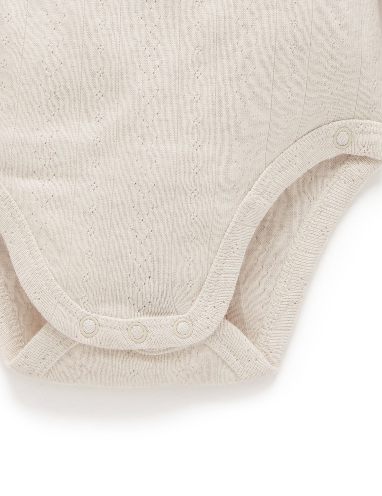 Ess Pointelle LS Wrap Bodysuit - Wheat melange
