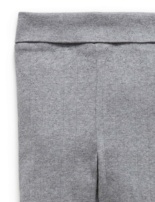 Ess Pointelle Legging - Smoke Melange