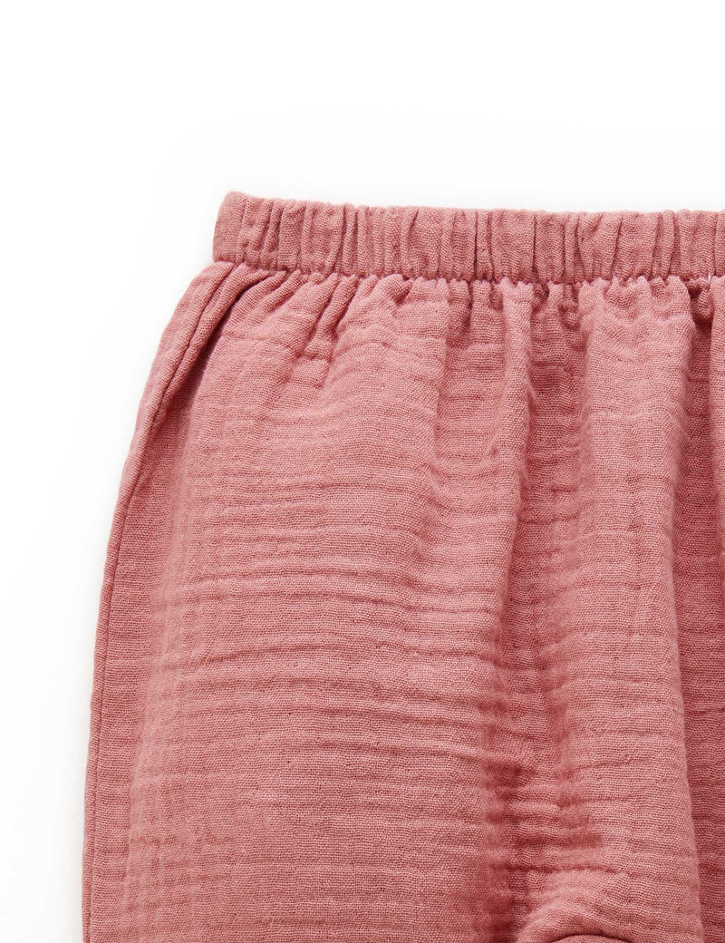 Crinkle Slouch Pants - Crabapple