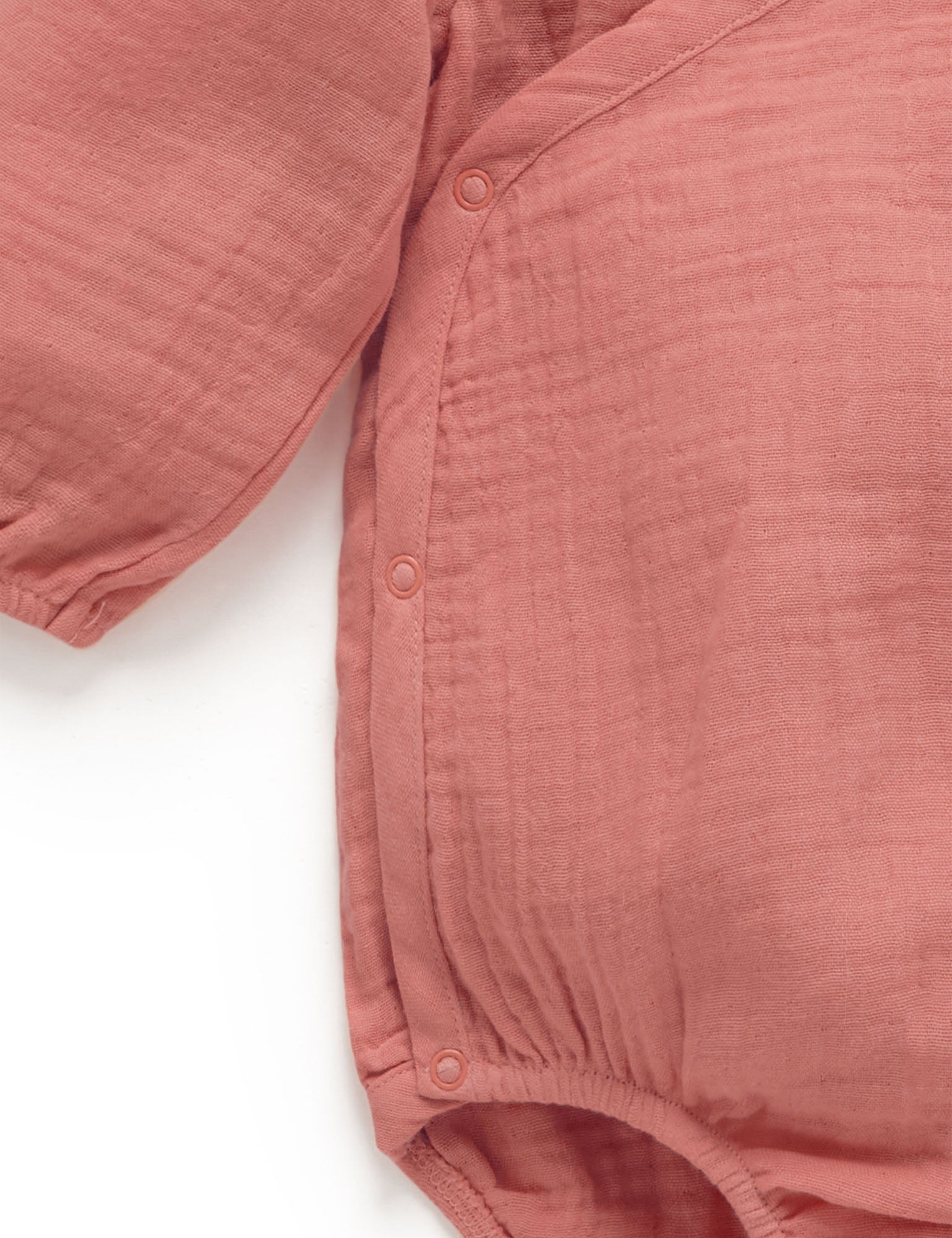 Crinkle Wrap LS Bodysuit  - Crabapple