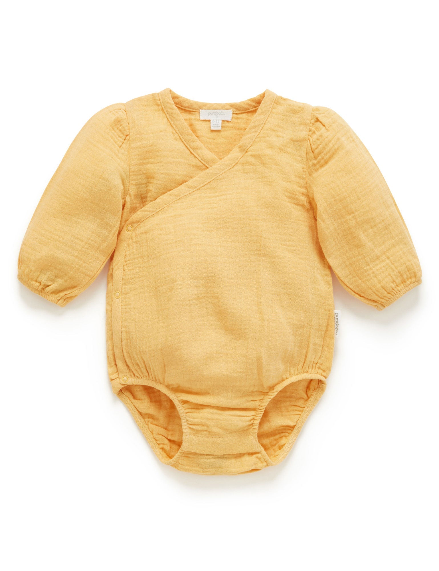 Crinkle Wrap LS Bodysuit  - Gold