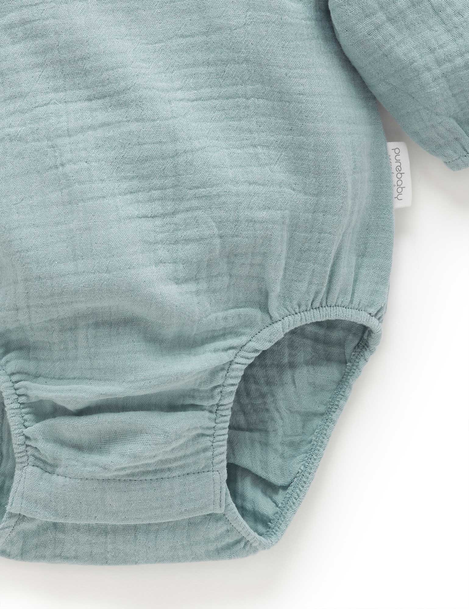 Crinkle Wrap LS Bodysuit  - Sage