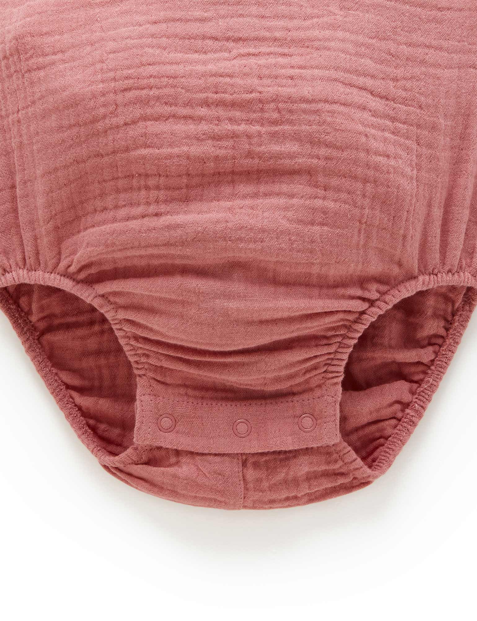 Crinkle Sleeveless Bodysuit - Crabapple