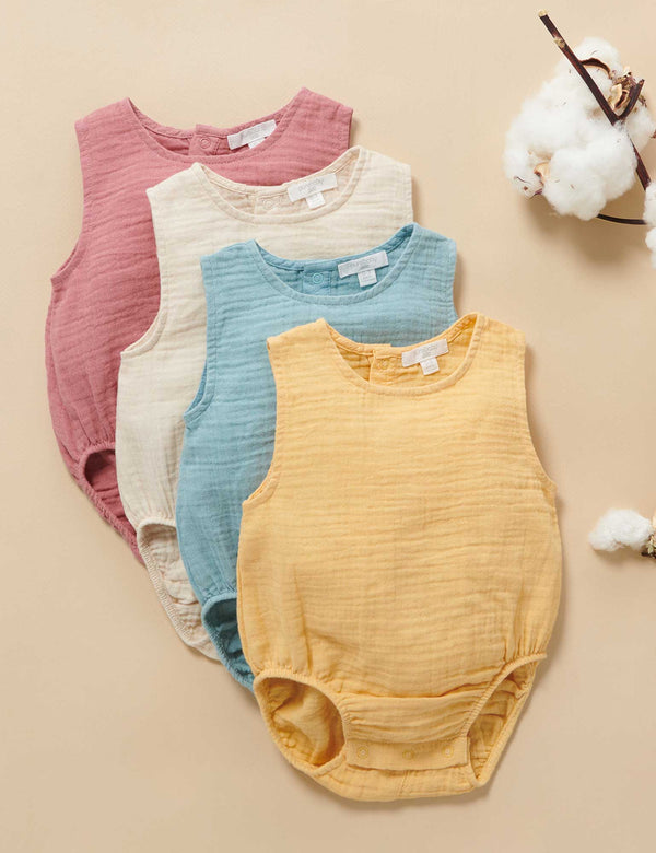Crinkle Sleeveless Bodysuit - Gold