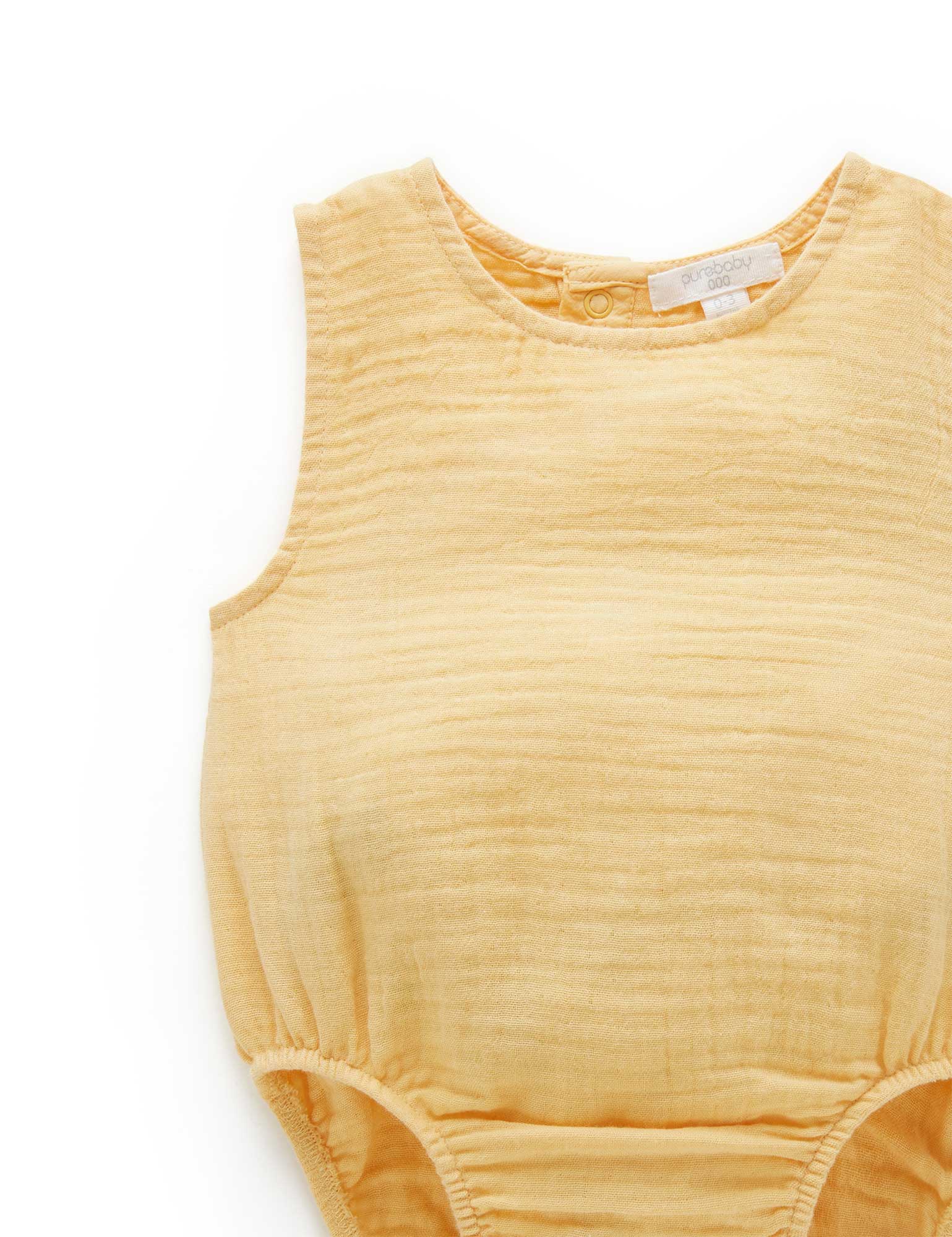 Crinkle Sleeveless Bodysuit - Gold