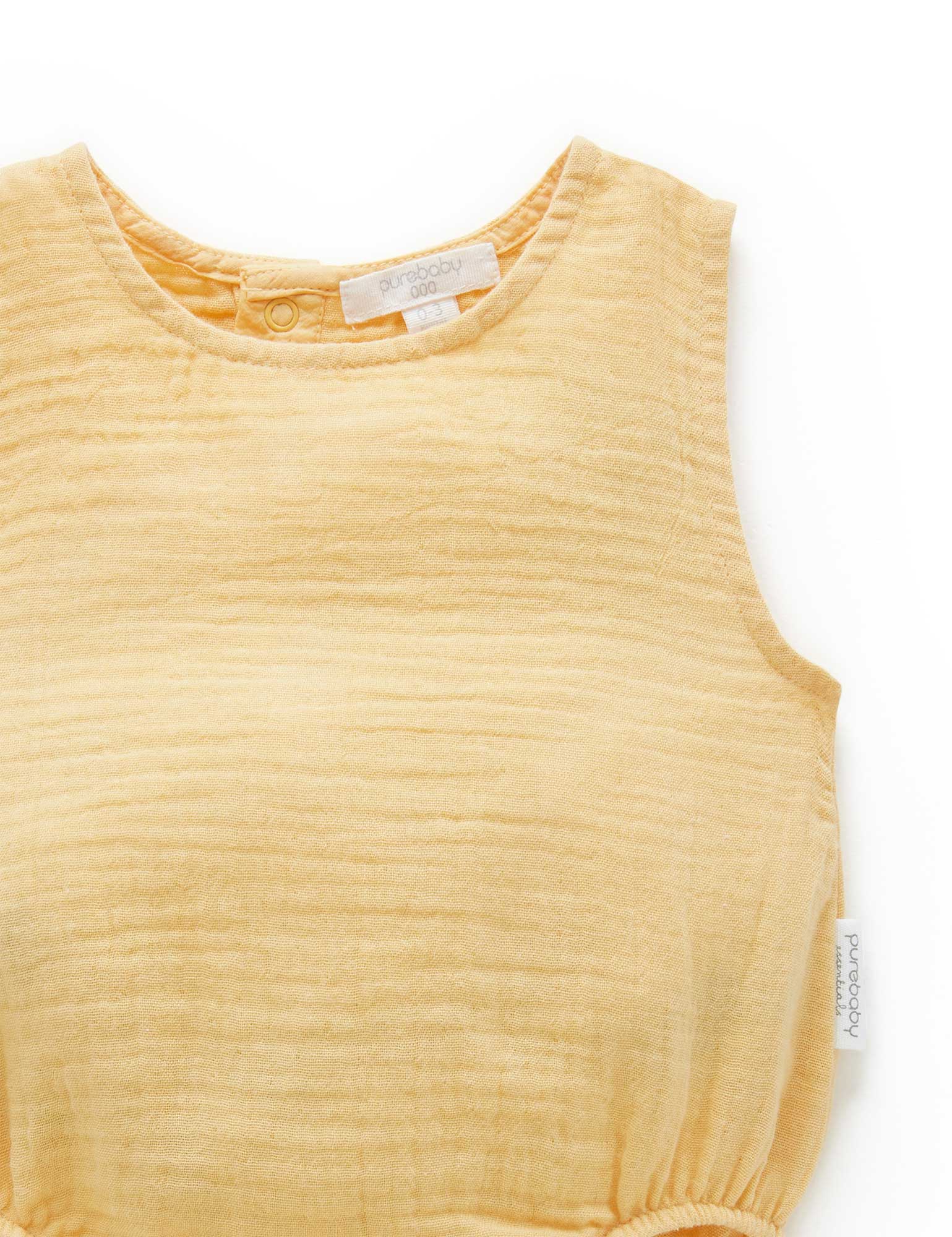 Crinkle Sleeveless Bodysuit - Gold