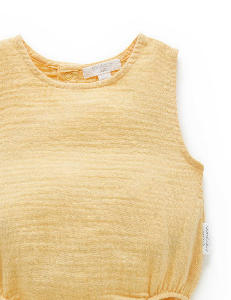 Crinkle Sleeveless Bodysuit - Gold