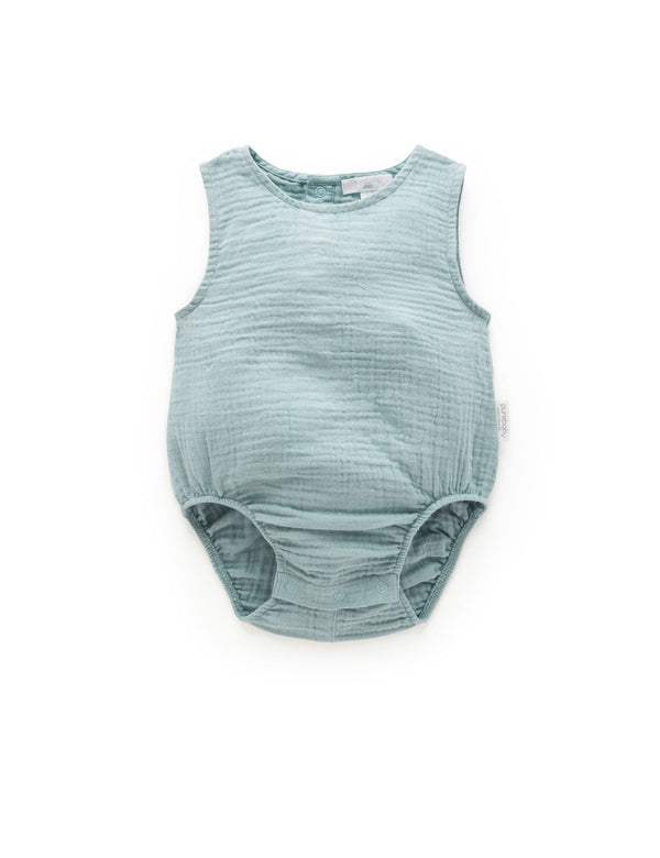 Crinkle Sleeveless Bodysuit - Sage