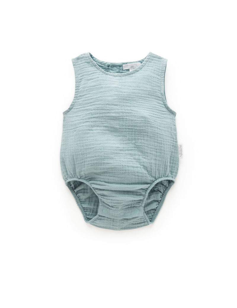 Crinkle Sleeveless Bodysuit - Sage