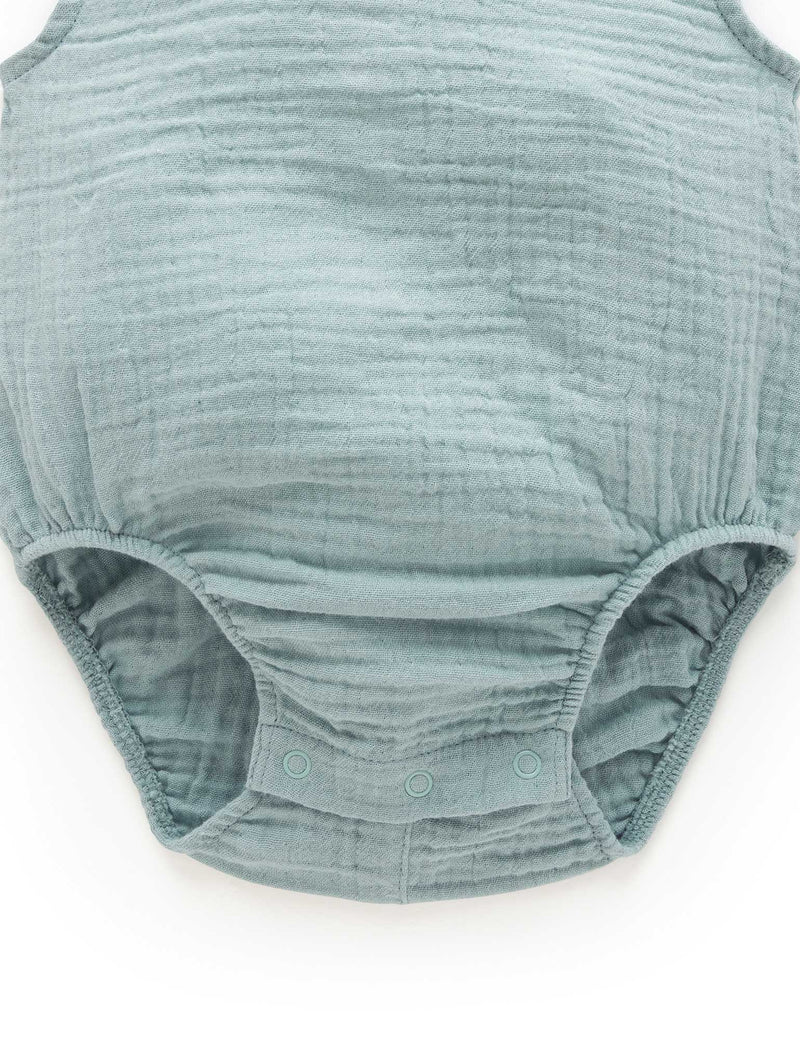 Crinkle Sleeveless Bodysuit - Sage