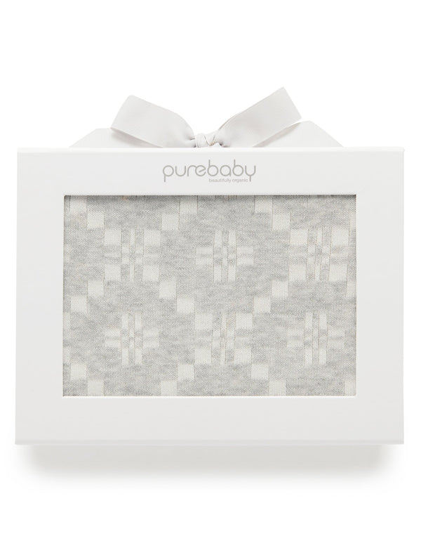 Geometric Blanket - Pale Grey Geo Jacquard
