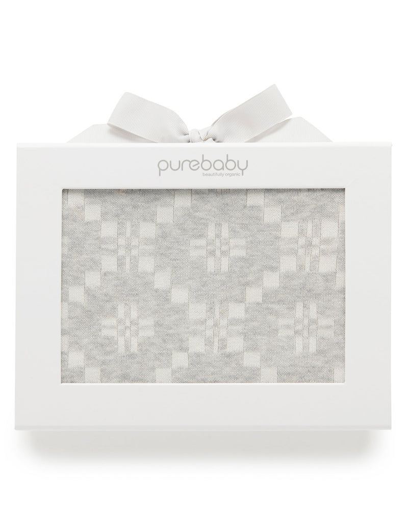Geometric Blanket - Pale Grey Geo Jacquard