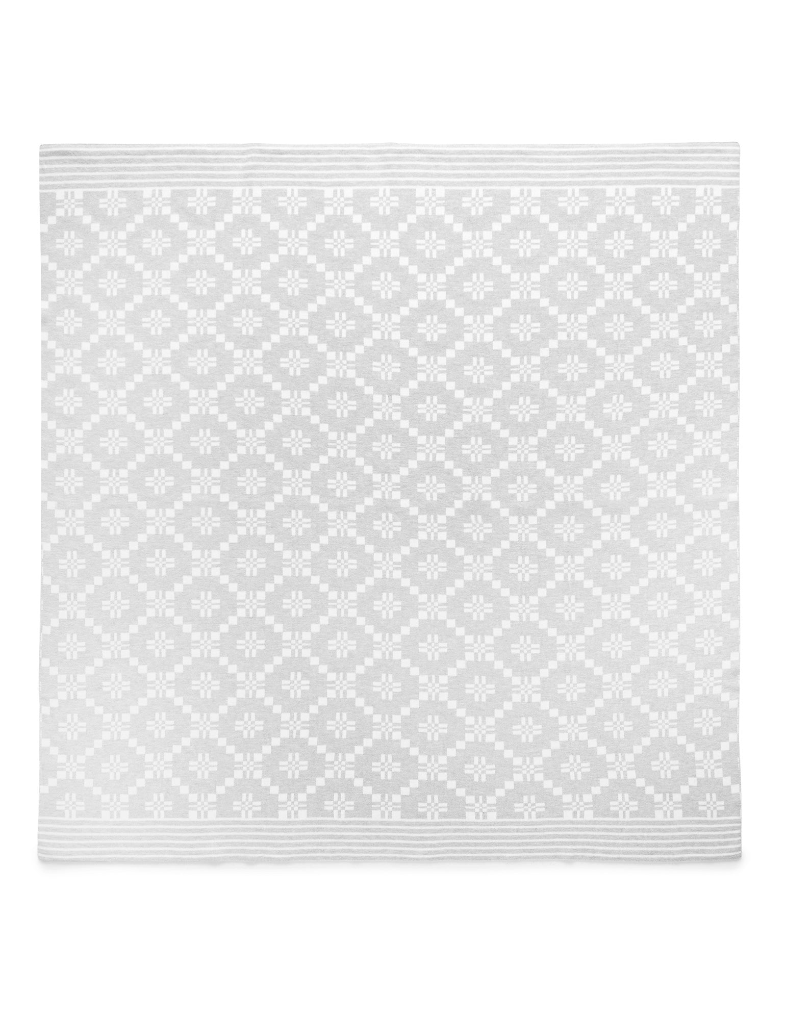 Geometric Blanket - Pale Grey Geo Jacquard