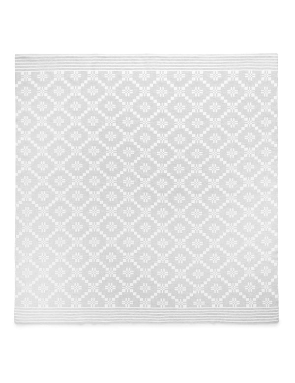 Geometric Blanket - Pale Grey Geo Jacquard
