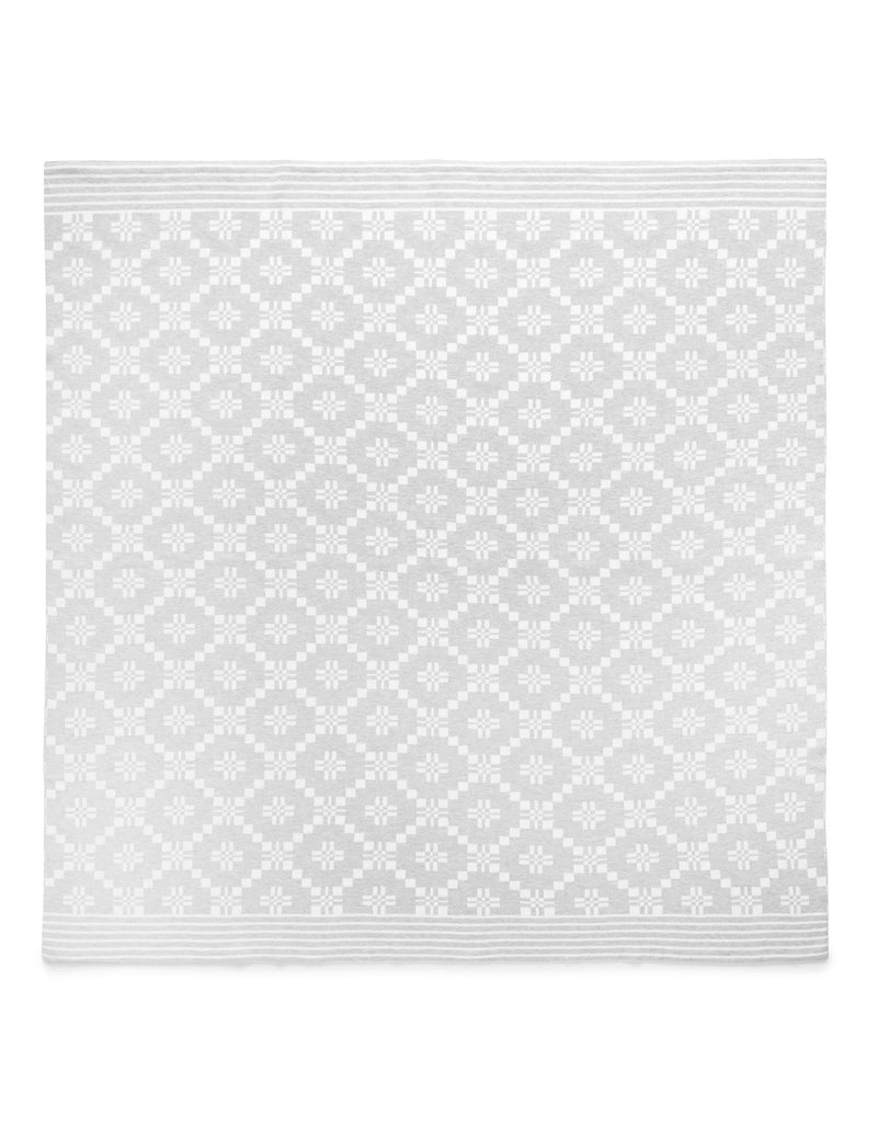 Geometric Blanket - Pale Grey Geo Jacquard