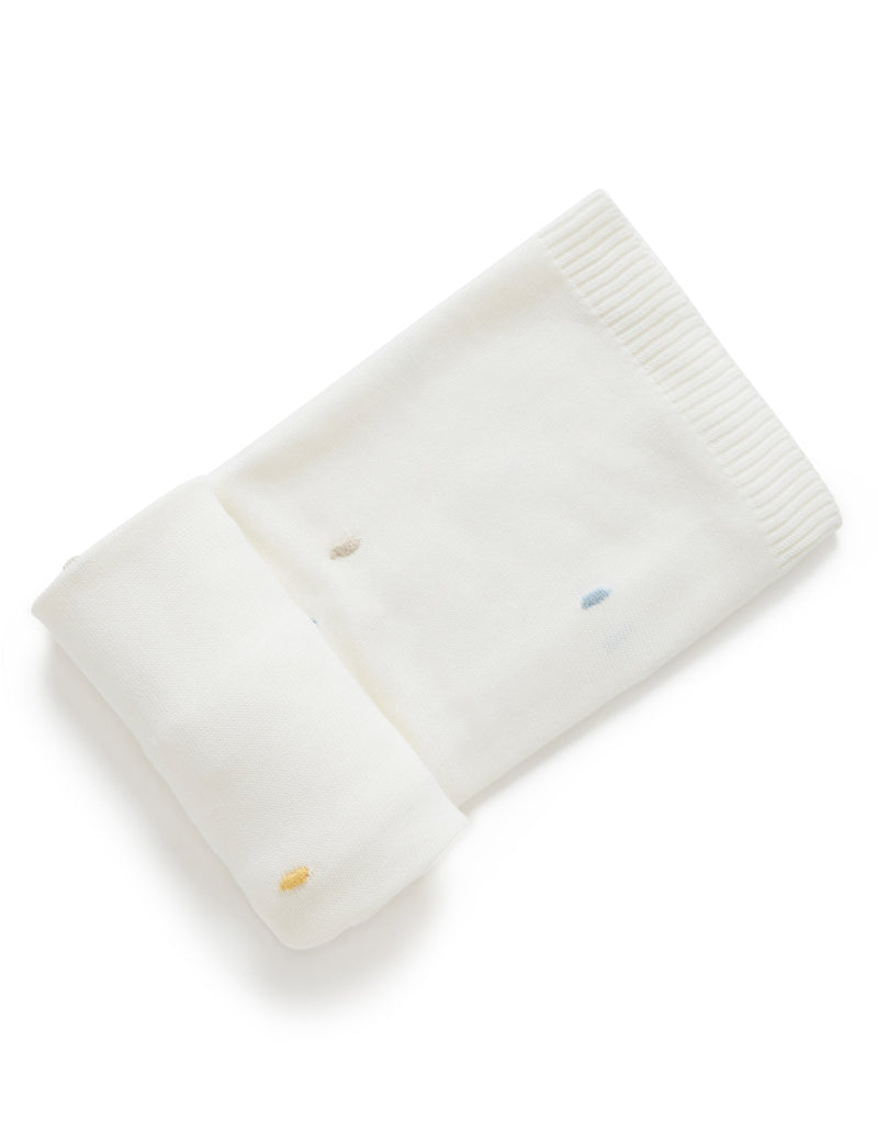 Polka Dot Blanket - Vanilla Blue