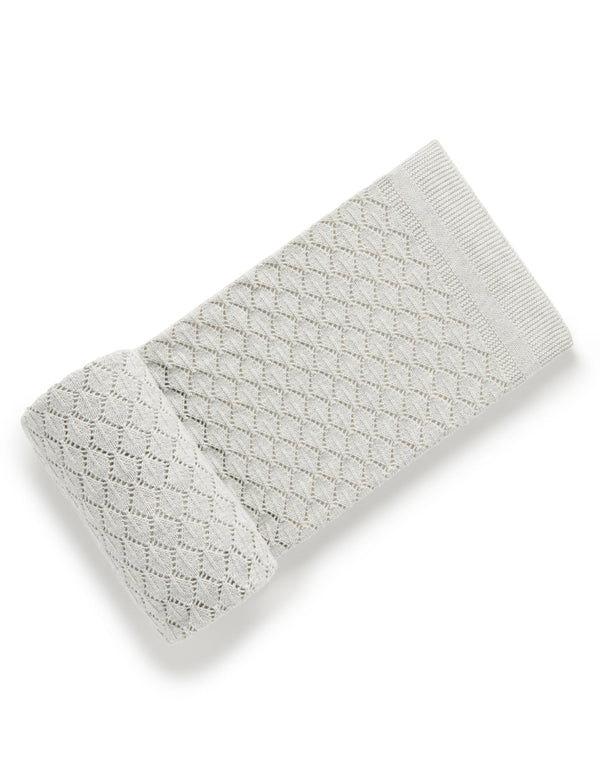 Eyelet Blanket - Pale Grey Melange