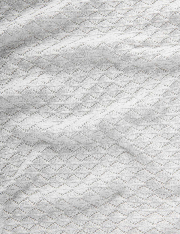 Eyelet Blanket - Pale Grey Melange