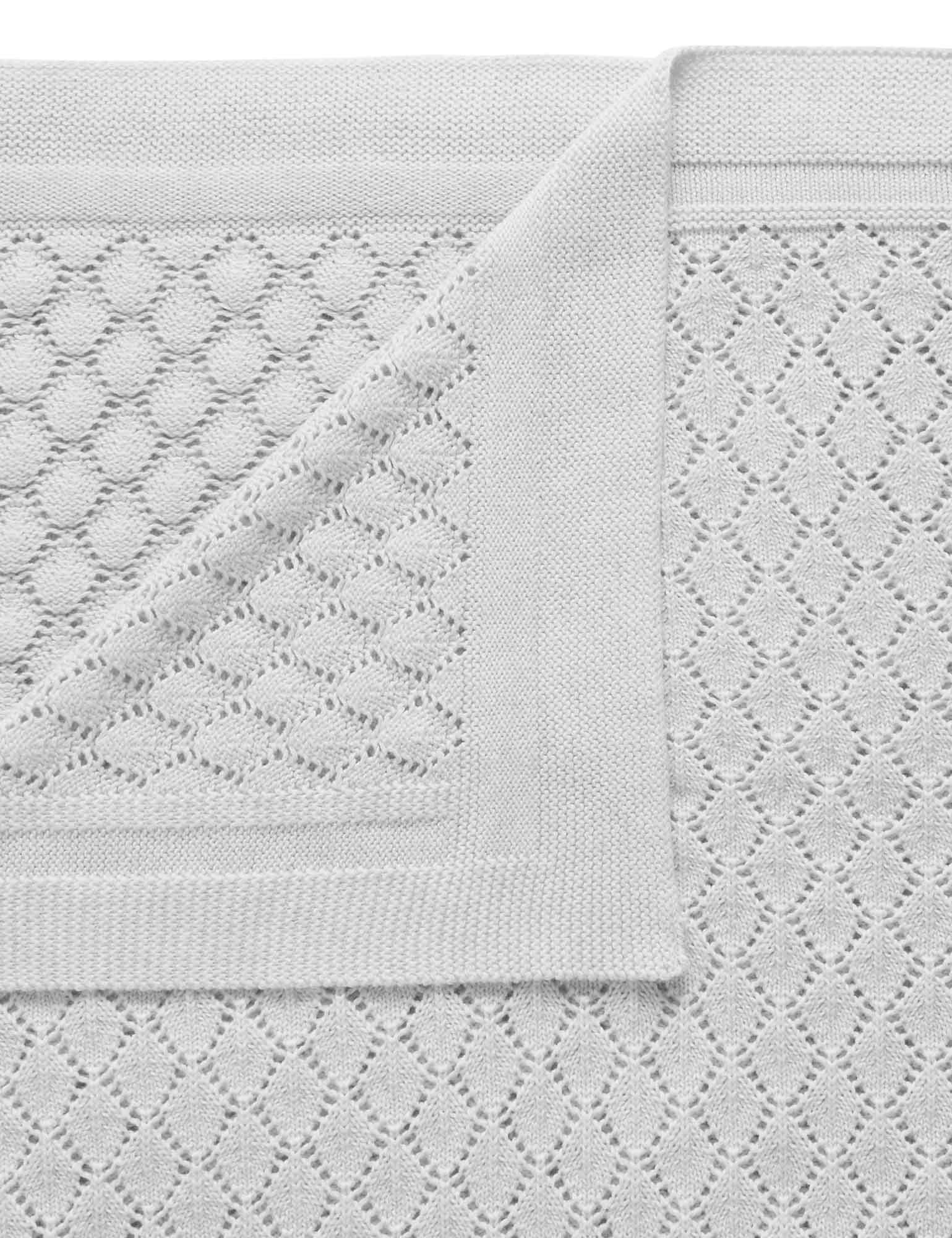 Eyelet Blanket - Pale Grey Melange