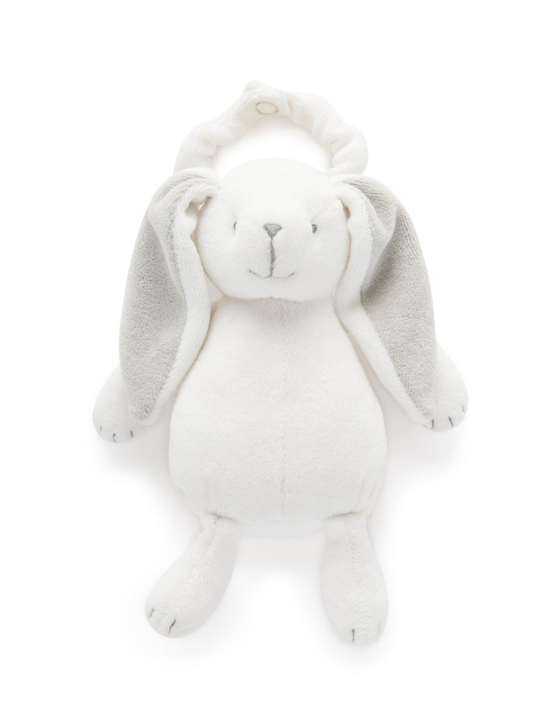 Bunny pram toy w bk elast - Vanilla
