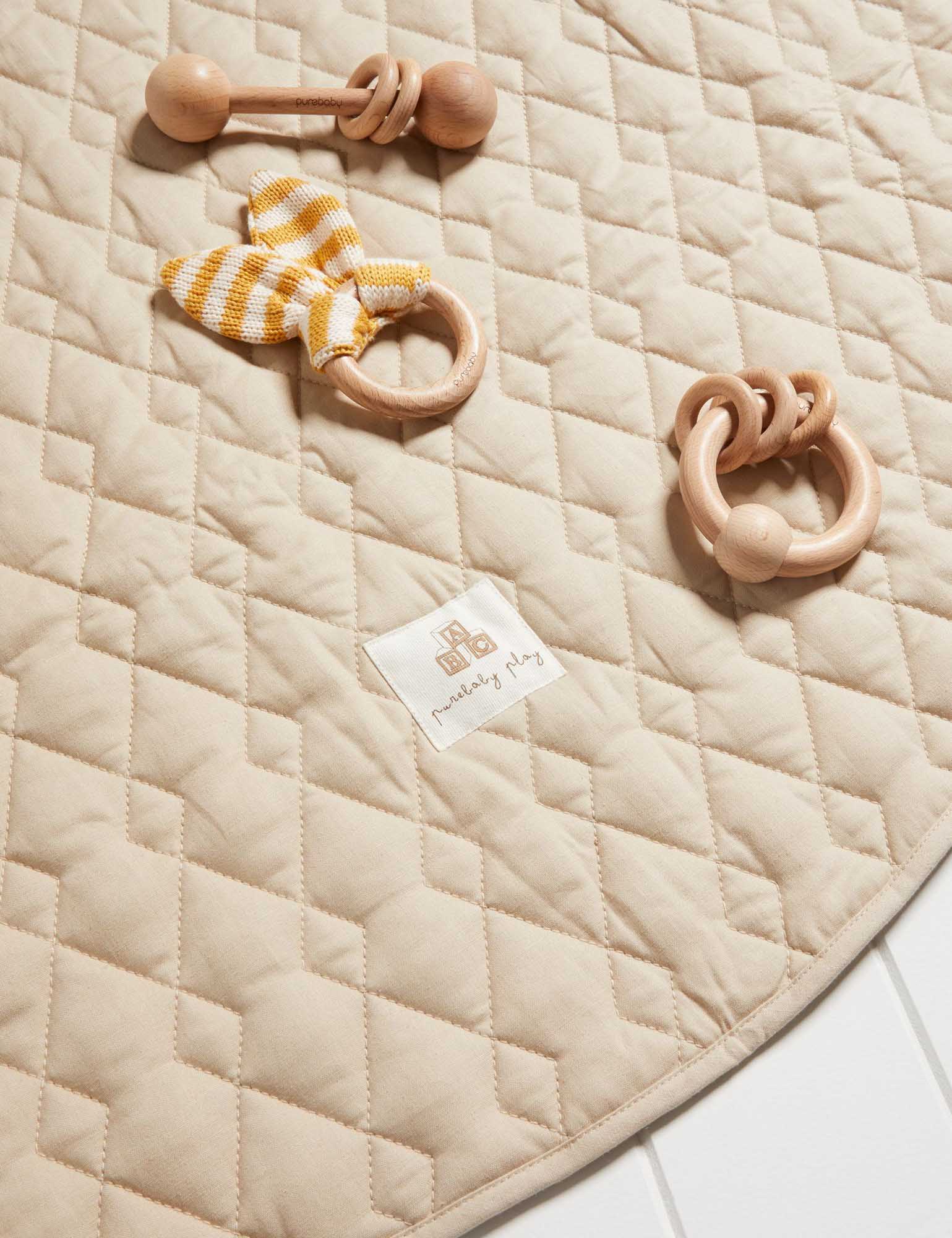 Quilted Play Mat - Camel Melange