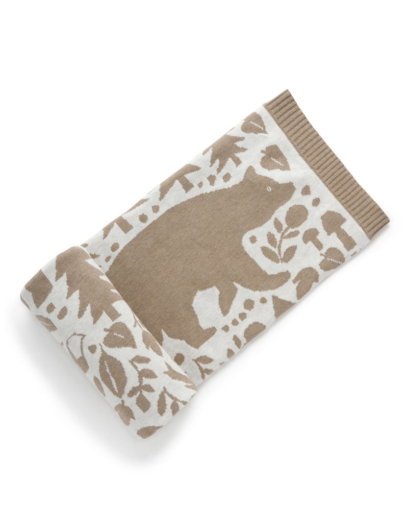 Bear jacquard blanket - Cinnamon Melange