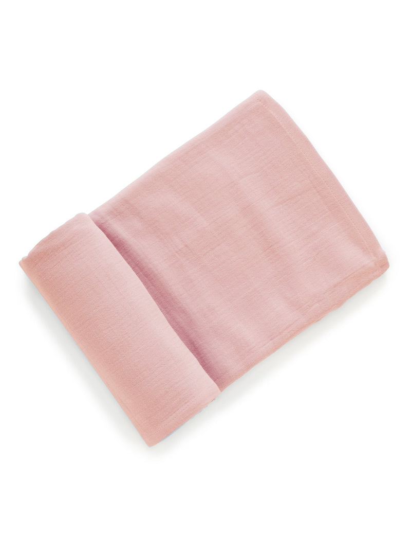 Crinkle Cotton Swaddle Blanket - Dusty Rose