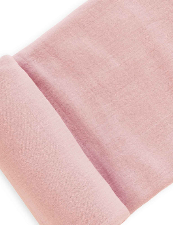 Crinkle Cotton Swaddle Blanket - Dusty Rose