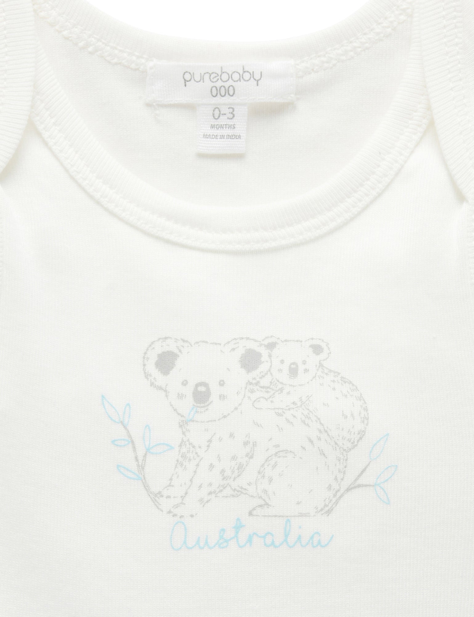 Australia Print Bodysuit - Vanilla